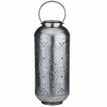 Cylinder Shadow Solar Lantern - Antique Silver - Click to enlarge