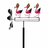 Dancing Flamingos Whirligig Stake