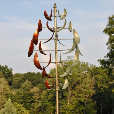 Dancing Leaves Wind Spinner - Copper Verde - Click to enlarge
