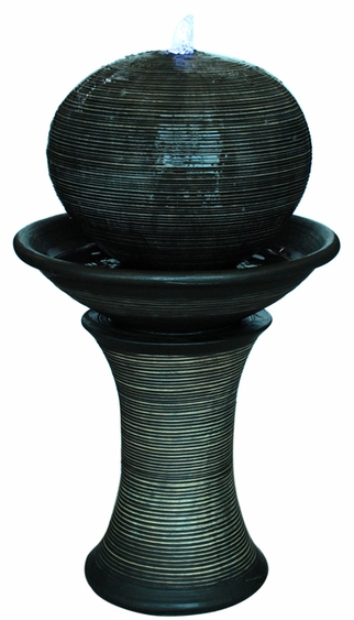 Dark Sphere LED Pillar Floor Fountain - Click to enlarge