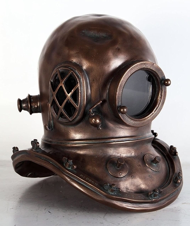 Diving Helmet Statue - Bronze Finish - Click to enlarge
