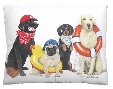 Dogs of Summer Outdoor Pillow - Click to enlarge