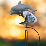 Small Dolphin Duo Balance Rocker Garden Stake Small Dolphin Duo Balance Rocker Garden Stake