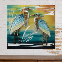 Double Heron Wall Decor