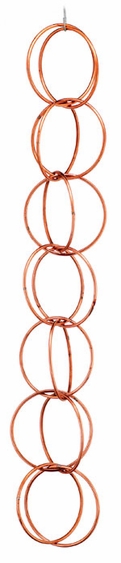 8.5' Double Link Rain Chain - Polished Copper - Click to enlarge