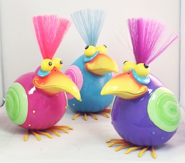 Nerdy Bird Statues (Pink/Blue/Purple) - Click to enlarge