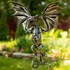 86" Tall Iron Dragon Swinging Garden Stake