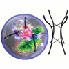 Dragonflies Glass Birdbath w/Stand