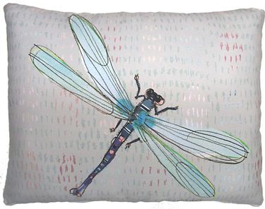 Dragonfly Blue Outdoor Pillow - Click to enlarge
