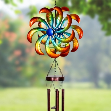 Dual Spinning Rainbow Wind Chime - Click to enlarge