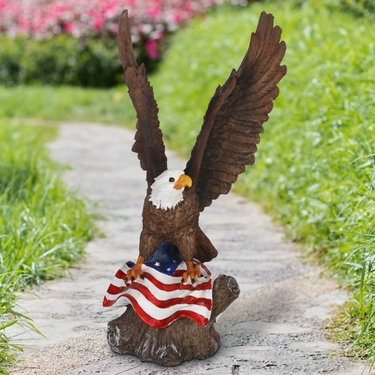 Eagle With USA Flag Statue - Click to enlarge