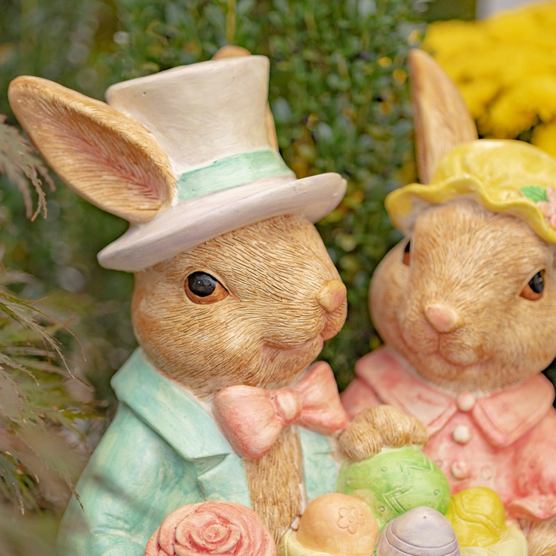Fancy Easter Bunny Couple Garden Statue only $234.99 at