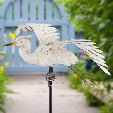 Egret Bouncie Garden Stake - Click to enlarge