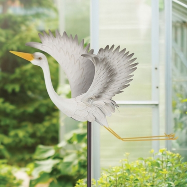 Egret Jiggly Garden Stake - Click to enlarge