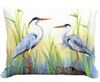 Elite Heron Pair Blue Outdoor Pillow