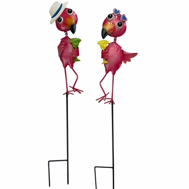 Fab Flamigos Garden Stakes (Set of 2) - Click to enlarge