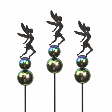 Fairy Fun Gazing Ball Stakes (Set of 3) - Click to enlarge