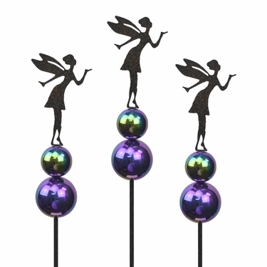 Fairy Kisses Gazing Ball Stakes (Set of 3) - Click to enlarge