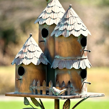 Multi Home Fairytale Style Birdhouse Stake - Click to enlarge