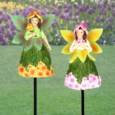 Fairy with Floral Skirt Stakes (Set of 4) - Click to enlarge