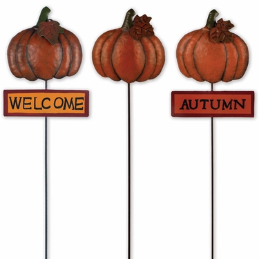 Fall Pumpkin Picks (Set of 3) - Click to enlarge