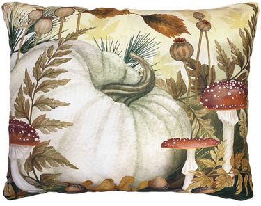 Fall Pumpkin w/Mushrooms Outdoor Pillow - Click to enlarge