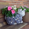 Faux Stone Cat Planter