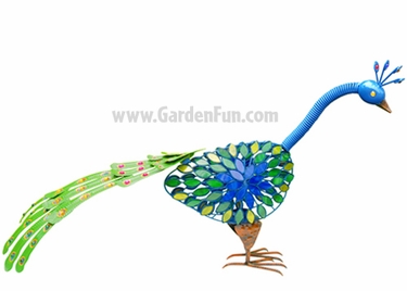 Feeding Peacock Garden Art - Click to enlarge