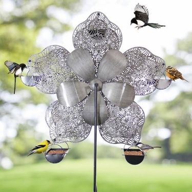 Ferris Wheel Bird Feeder - Filigree Flower - Click to enlarge