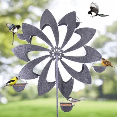 Ferris Wheel Bird Feeder - Grey Pinwheel - Click to enlarge