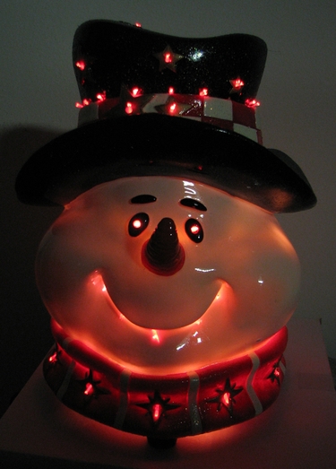 Fiber Optic Christmas Snowman Head - Click to enlarge