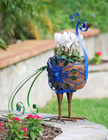 Filigree Peacock Planter - Click to enlarge