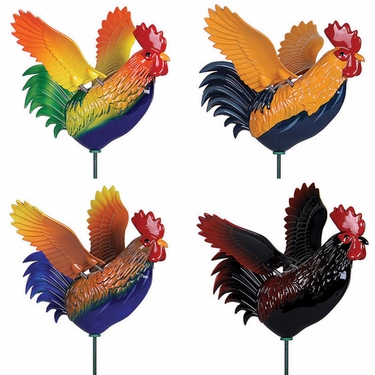 Windy Wings Rooster Garden Stakes (Set of 6) - Click to enlarge