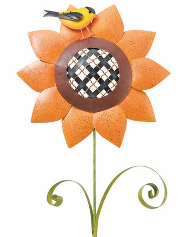 Set of 4 Finch Sunflower Stakes - Click to enlarge