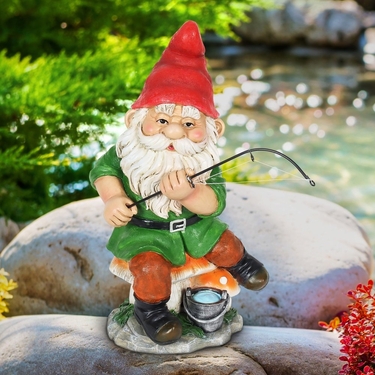 Fishing Fritz Garden Gnome - Click to enlarge