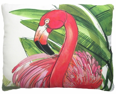 Flamingo Pink Outdoor Pillow - Click to enlarge