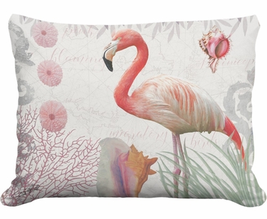 Flamingo Sealife Medley Outdoor Pillow - Click to enlarge