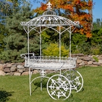 Fleur De Lis Parisian Style Flower Cart - Antique White