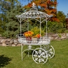 Fleur De Lis Parisian Style Flower Cart - Antique White