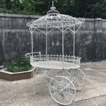 Fleur De Lis Parisian Style Flower Cart - Cobalt Blue
