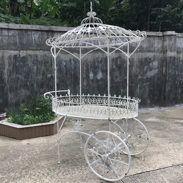 Fleur De Lis Parisian Style Flower Cart - Cobalt Blue - Click to enlarge
