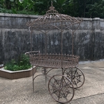 Fleur De Lis Parisian Style Flower Cart - Antique Bronze