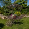 Fleur De Lis Parisian Style Flower Cart - Antique Bronze