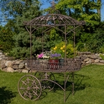 Fleur De Lis Parisian Style Flower Cart - Antique Bronze Fleur De Lis Parisian Style Flower Cart - Antique Bronze