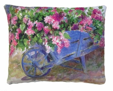 Flower Cart Outdoor Pillow - Click to enlarge