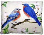 Flowering Dogwood Blue Birds Outdoor Pillow Flowering Dogwood Blue Birds Outdoor Pillow