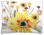 Flowers w/Ladybugs Outdoor Pillow