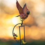 Fluffy Cardinal Balance Rocker Garden Stake Fluffy Cardinal Balance Rocker Garden Stake