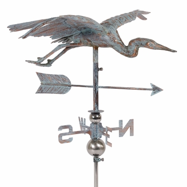 Flying Crane Weathervane - Copper Patina - Click to enlarge