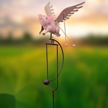 Small Flying Pig Balance Rocker Stake - Click to enlarge